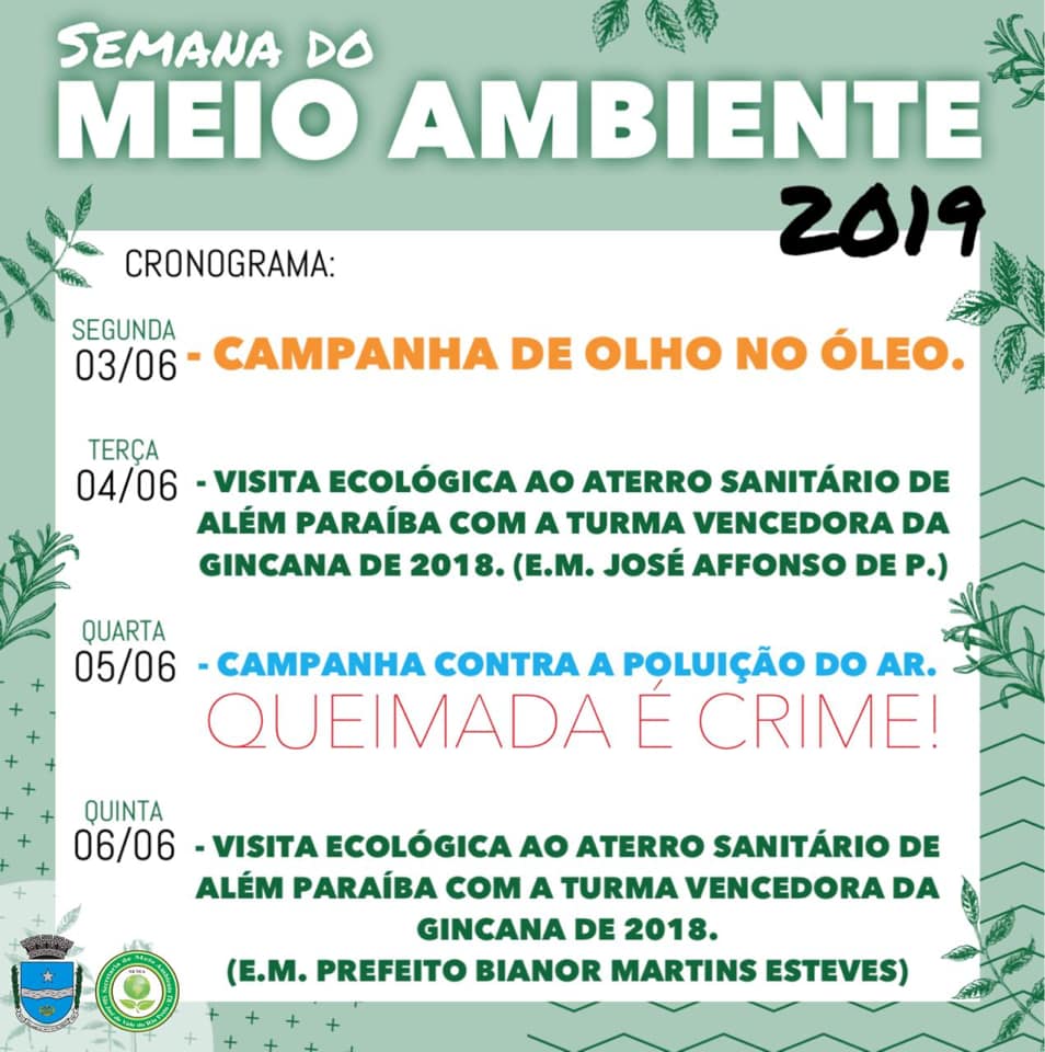 SEMANA MUNICIPAL DE MEIO AMBIENTE 2022 - Prefeitura Municipal de São José  do Vale do Rio Preto